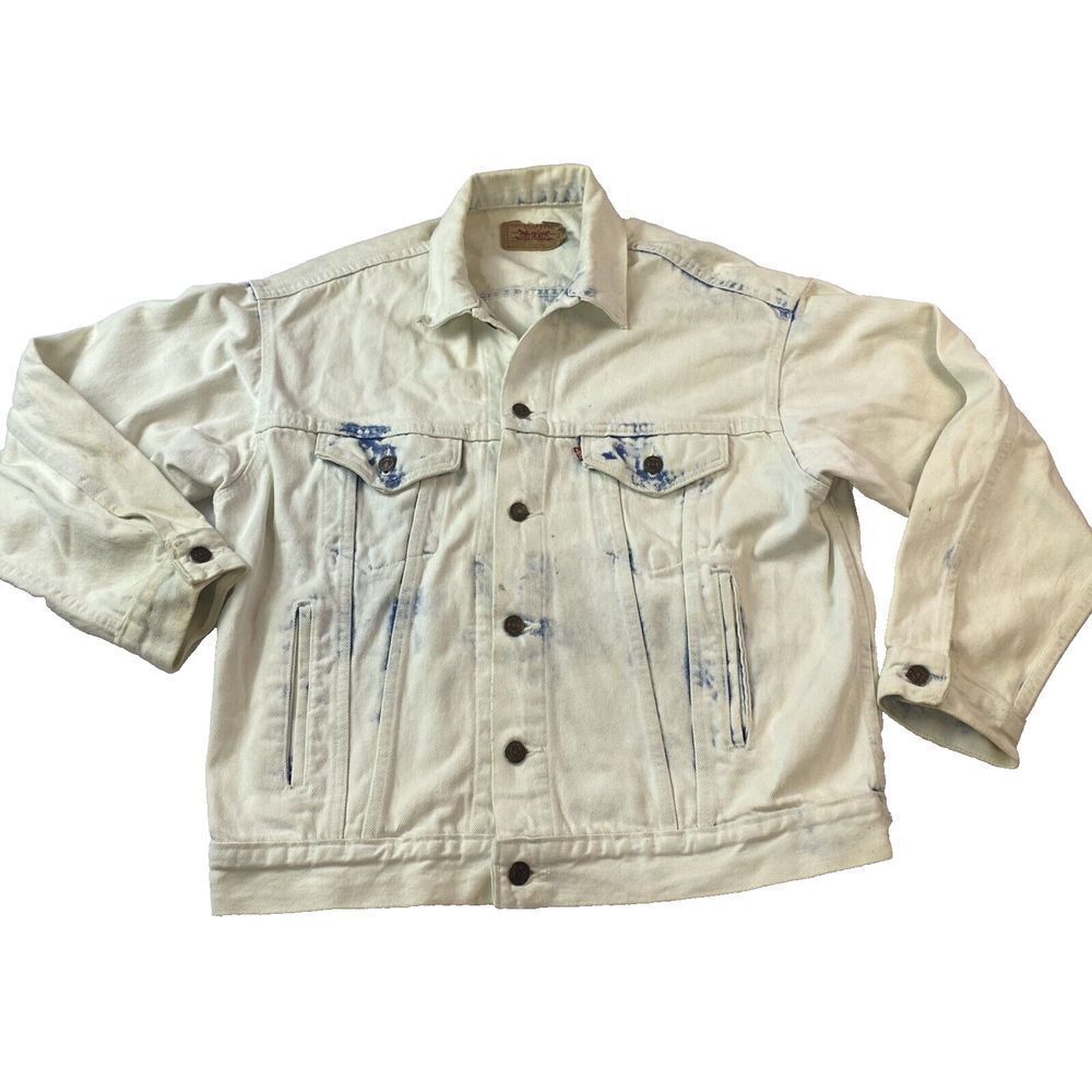 Levi's Vintage USA 70507 Denim Trucker Jacket Men's Size Medium Bleach Wash 90s